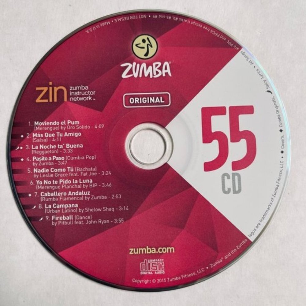 ZIN Zumba Instructor Network CD Fitness Mega Mix‎ Exercise Dance 2015 Volume 55